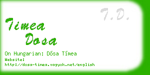 timea dosa business card