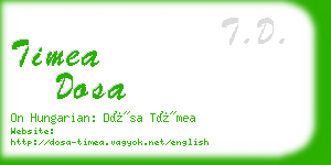 timea dosa business card